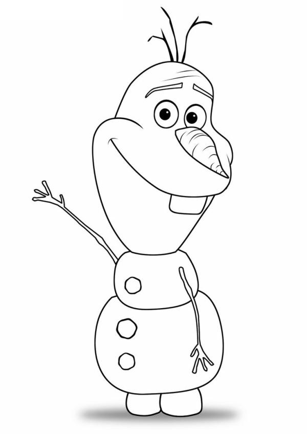 картинка для детей снеговик раскраска