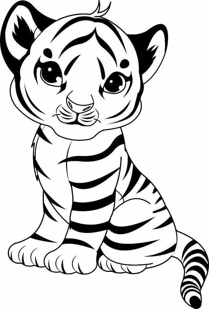 раскраска тигра для детей