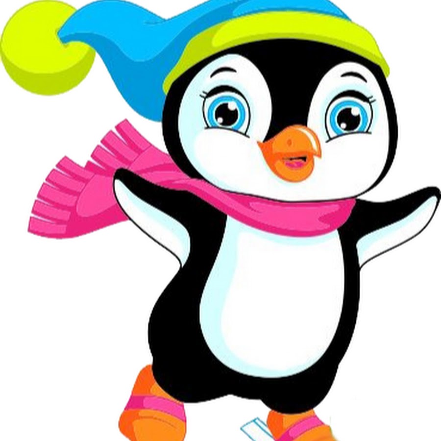 Картинка пингвиненок в яркой шапочке