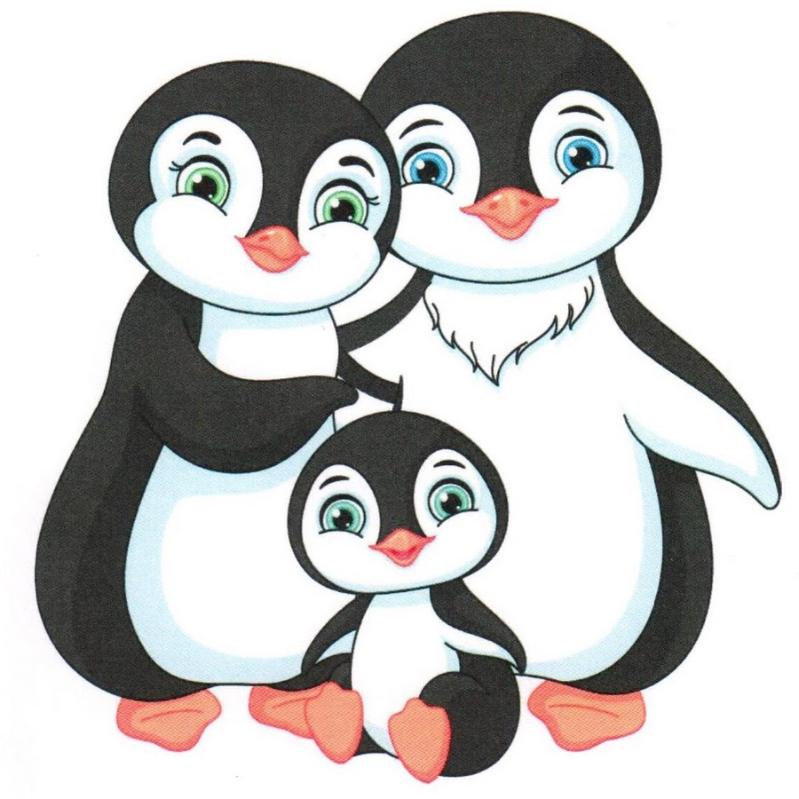 Картинка милая семья пингвинов