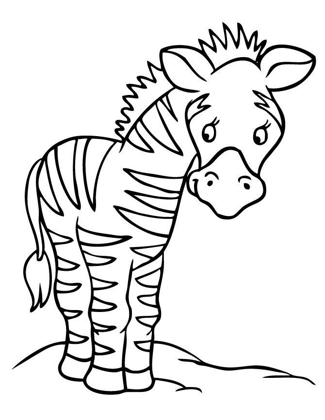 Раскраска картинка грустный малыш зебры