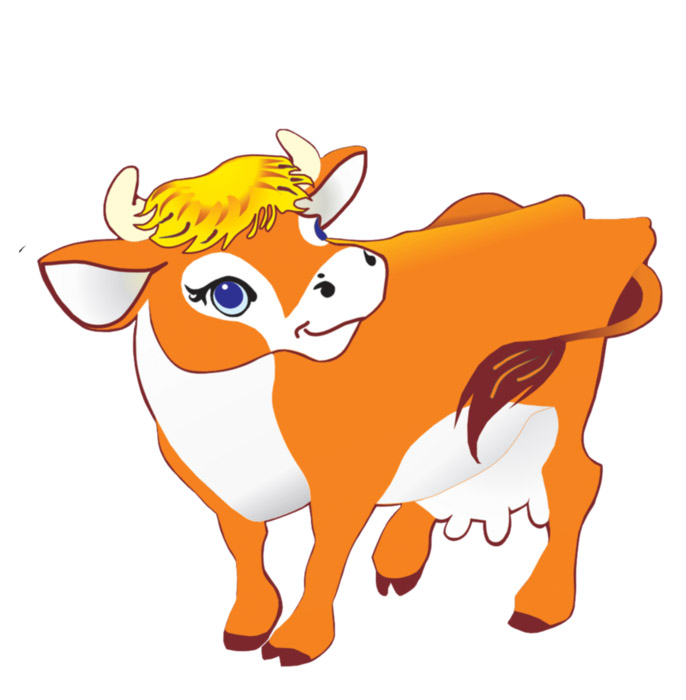 Милая открытка рыжая корова