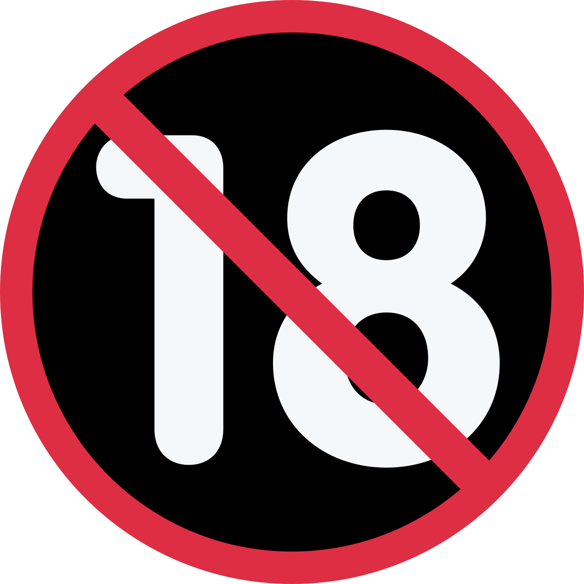 Знак 18 +. 18 Перечеркнуто. 18 Запрет. Стикеры 18 +. Антотка 18