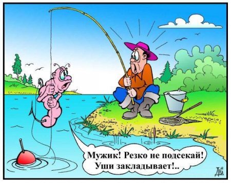 Картинка про рыбалку.