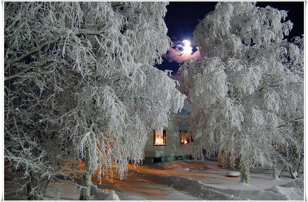 Необычная картинка зимний вечер