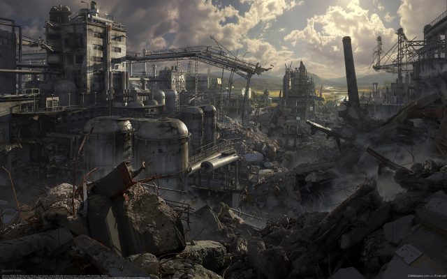 Разрушенный город после Апокалипсиса.