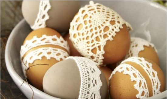 Яйца с кружевом.