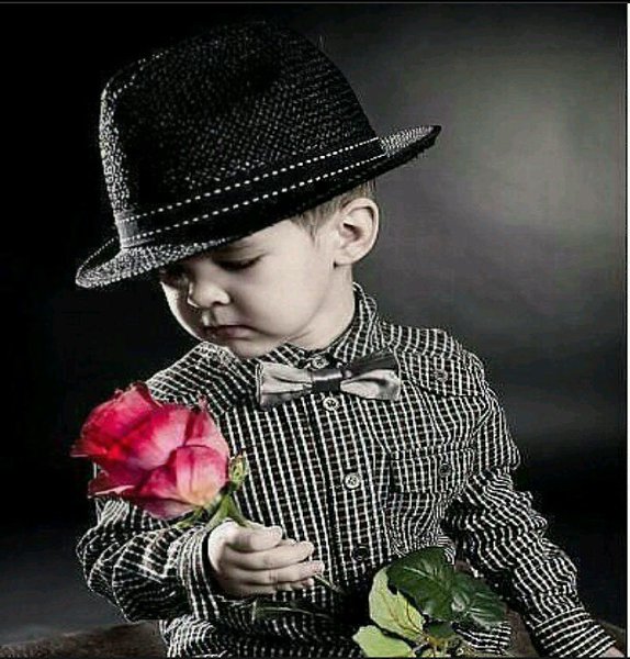 Милый мальчик с розой
