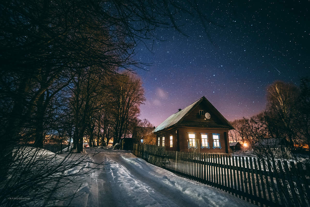 Трогательная картинка зимний вечер