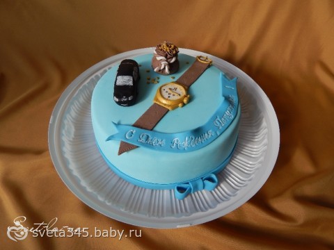 Торт в форме машины.