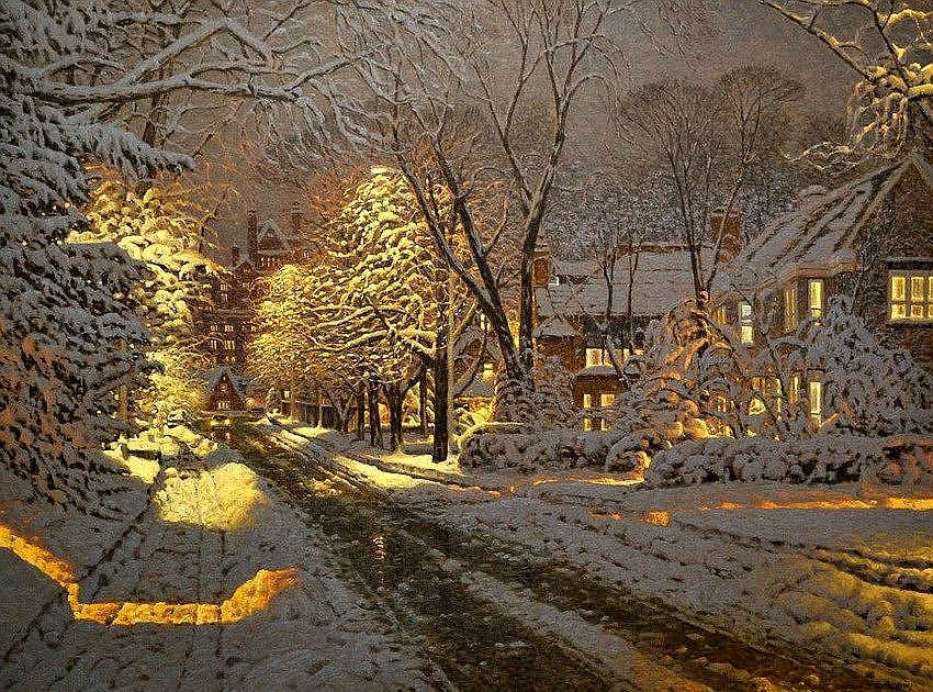 Картинка красивая вечер зимний