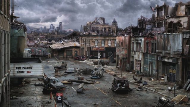 Разрушенный город.