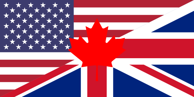 Американский и Английский флаг.