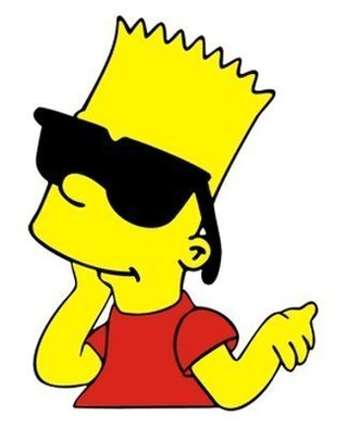 Барт Симпсон с блокнотом.