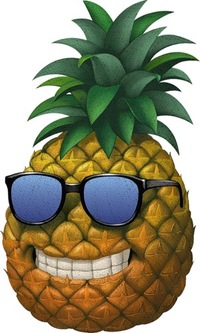 Смешной ананас в очках.