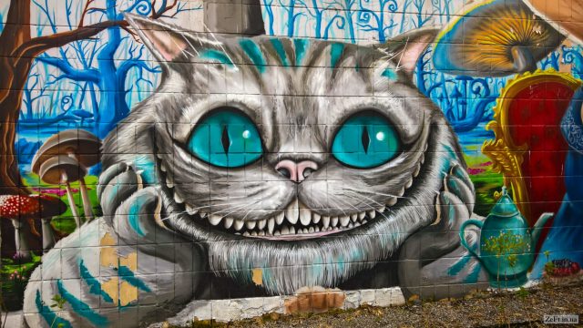 Графити Чеширский кот.