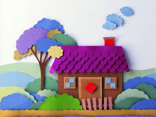 Детский рисунок домик.