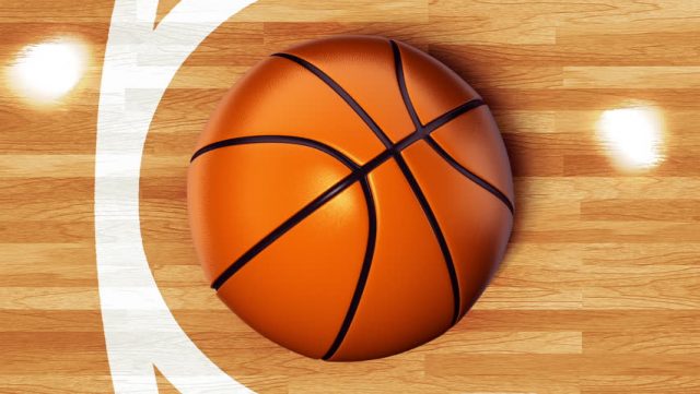Кожаный баскетбольный мяч.