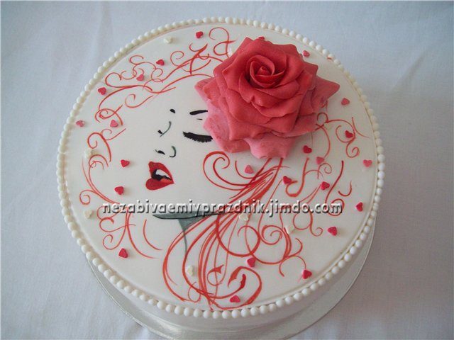 Торт с розой.