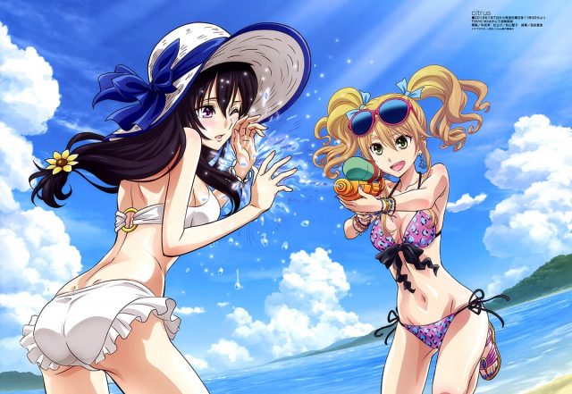 Девочки аниме на пляже.