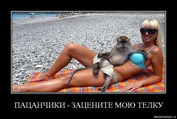 Девушка и обезьяна.