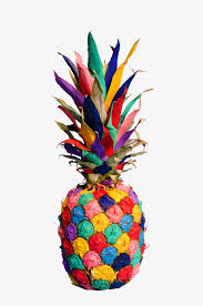 Прикольный разноцветный ананас.