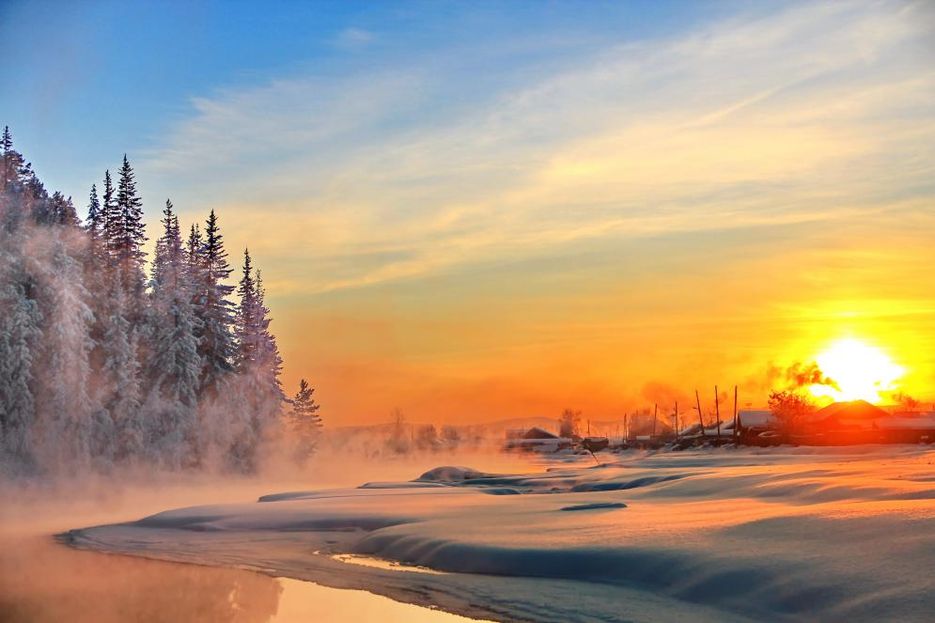 Картинка великолепная зимний закат