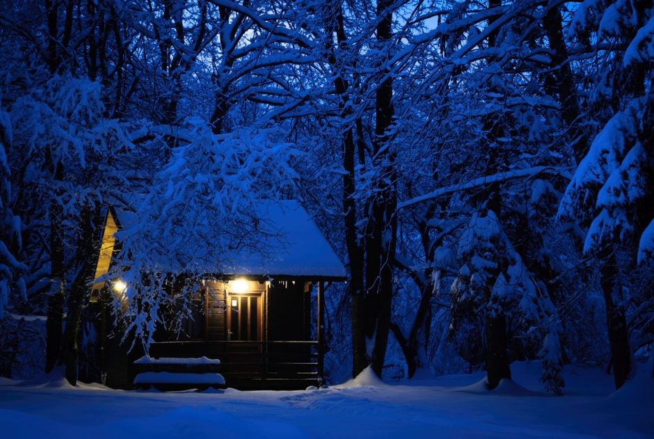 Картинка красивая зимний вечер
