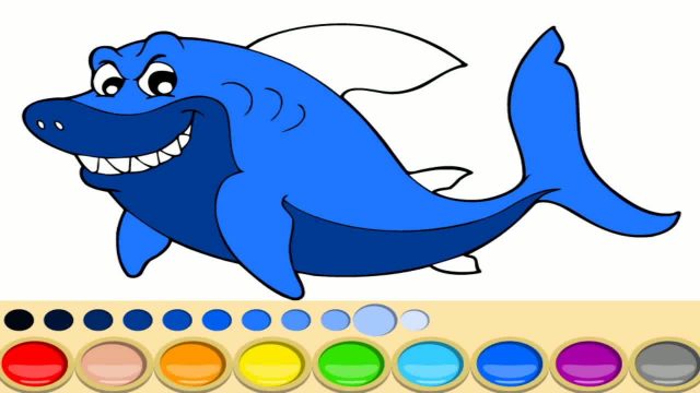 Раскраска для детей акула.