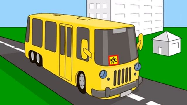 Картинка желтый автобус.