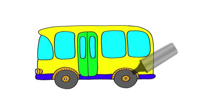 Нарисованный автобус.