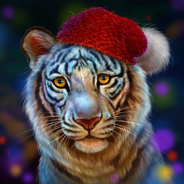 открытка с новым годом тигра