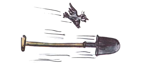 Летящая лопата и сова