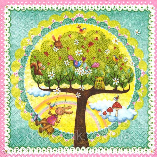 Вышивка для детей с деревом.