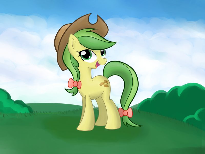 Маленька пони с зеленой гривой