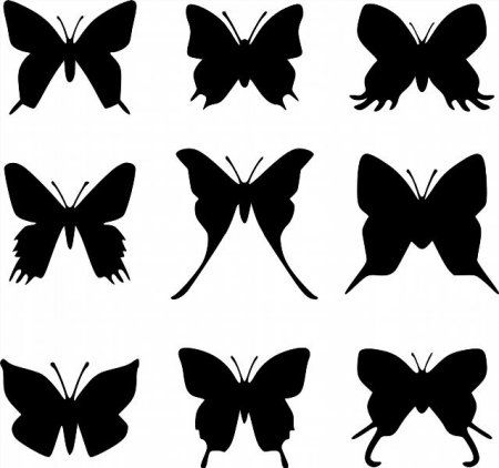 Черные бабочки для вырезания