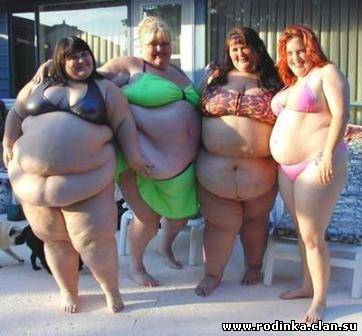 Толстые девушки в купальниках.