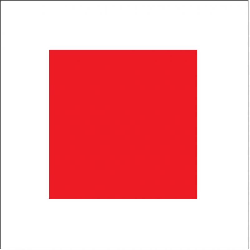 Красный квадрат в белой рамке