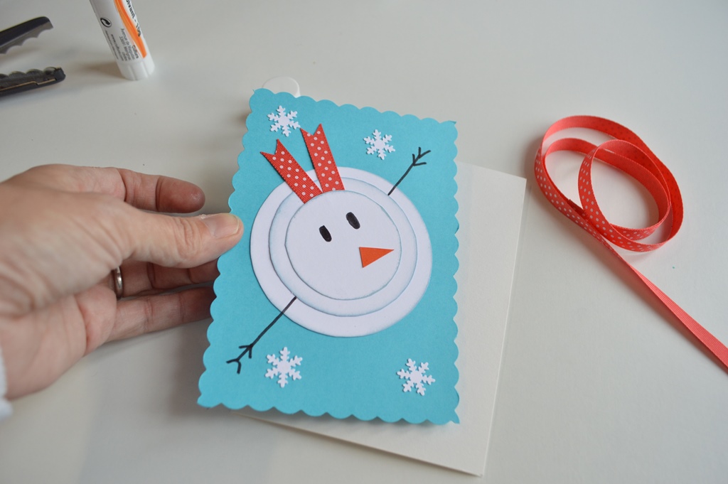 открытка с снеговиком