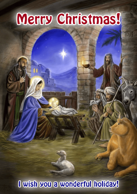 Открытка с католическим Рождеством