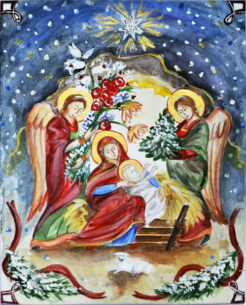 рисунок Рождество Христово