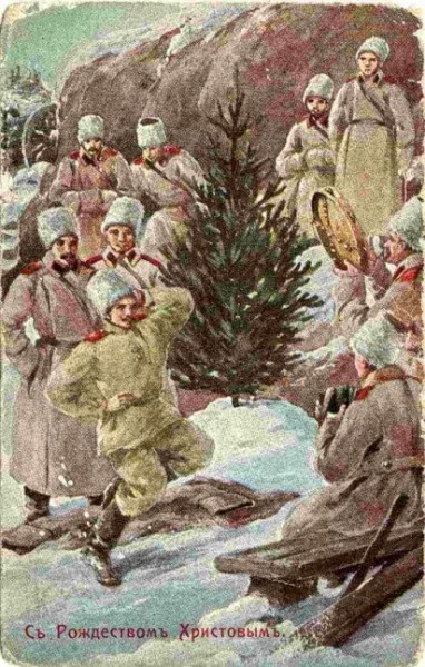 зимняя открытка на Рождество