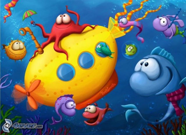 Мультяшная картинка подводного мира.