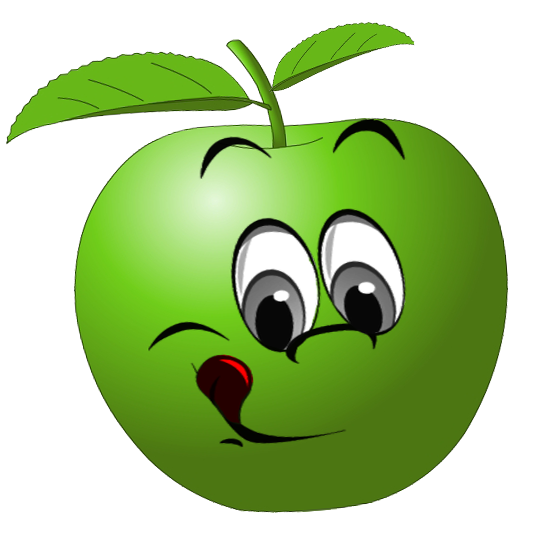 Зеленое яблоко с глазами.