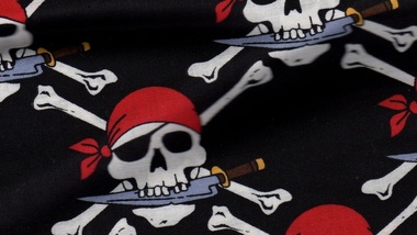 Пиратское знамя - картинка для детей.