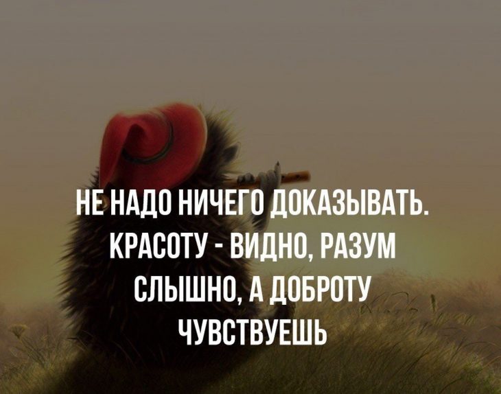 Не надо ничего доказывать, красоту - видно, разум слышно, а доброту чувствуешь.