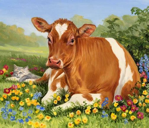 Картинка с коровой.