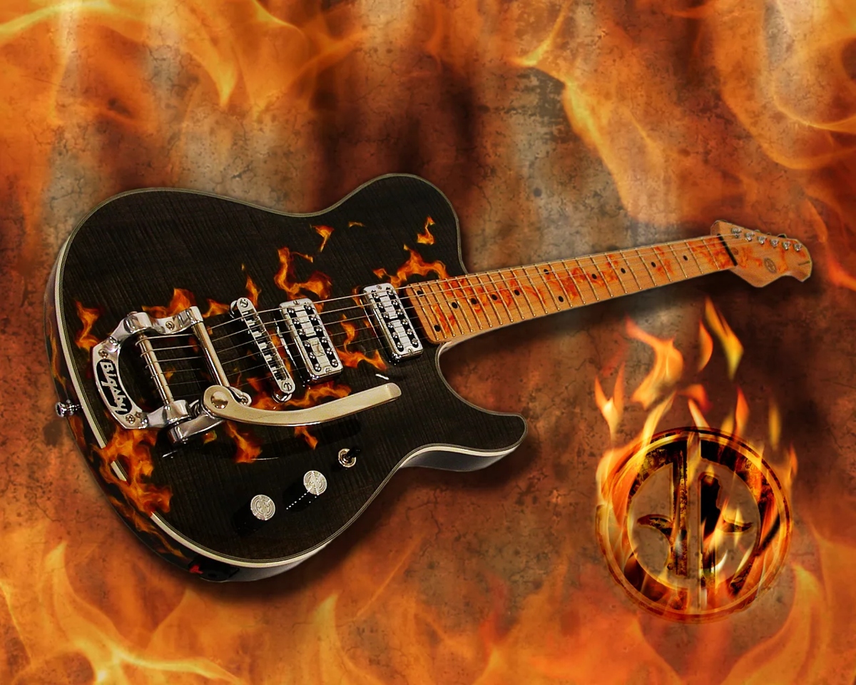Крутая электрогитара. Электрогитара Flaming St-38 m. Рок гитара. Гитара в огне. Красивые электрогитары.
