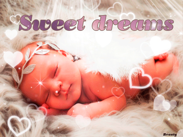 9. Классная gif открытка sweet dreams с маленьким ребёнком