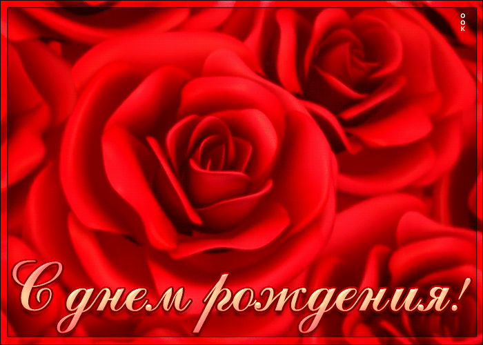 4. Гифка с днём рождения женщине с красными розами